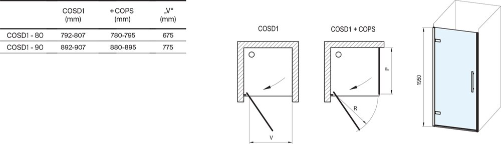 COSD1 душевая дверь