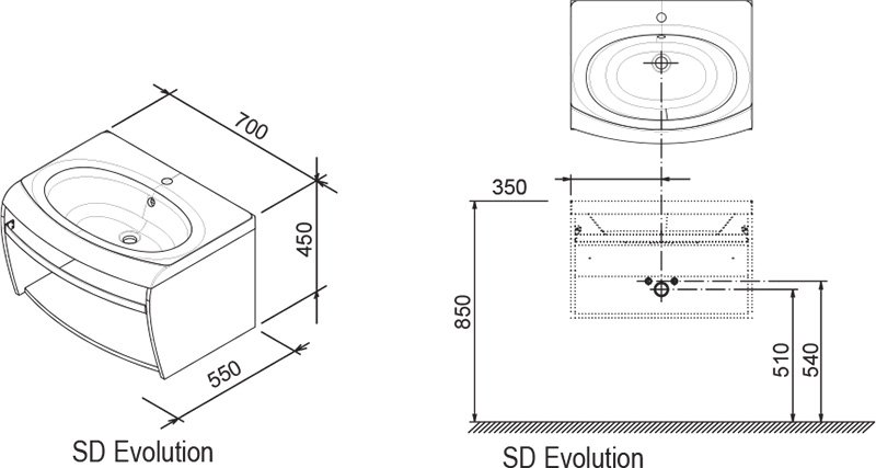 Тумба SD Evolution с полотенцедержателем