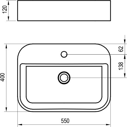 Керамический умывальник Ceramic Slim Shelf R