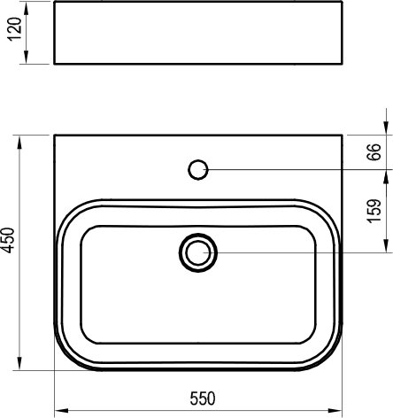 Керамический умывальник Ceramic Slim Wall R