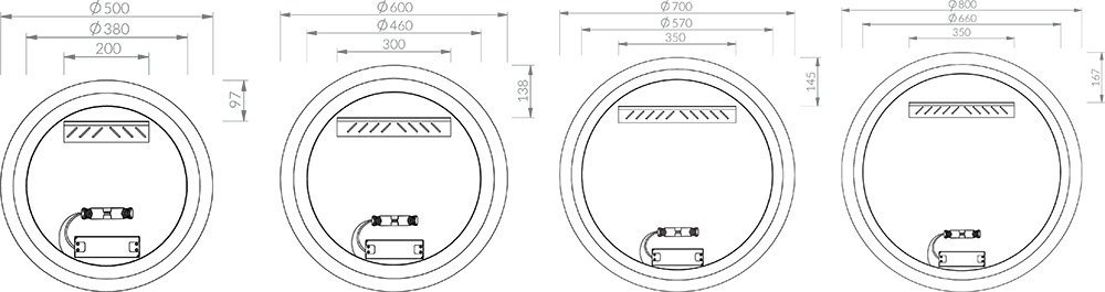 Зеркало Orbit 500/600/700/800